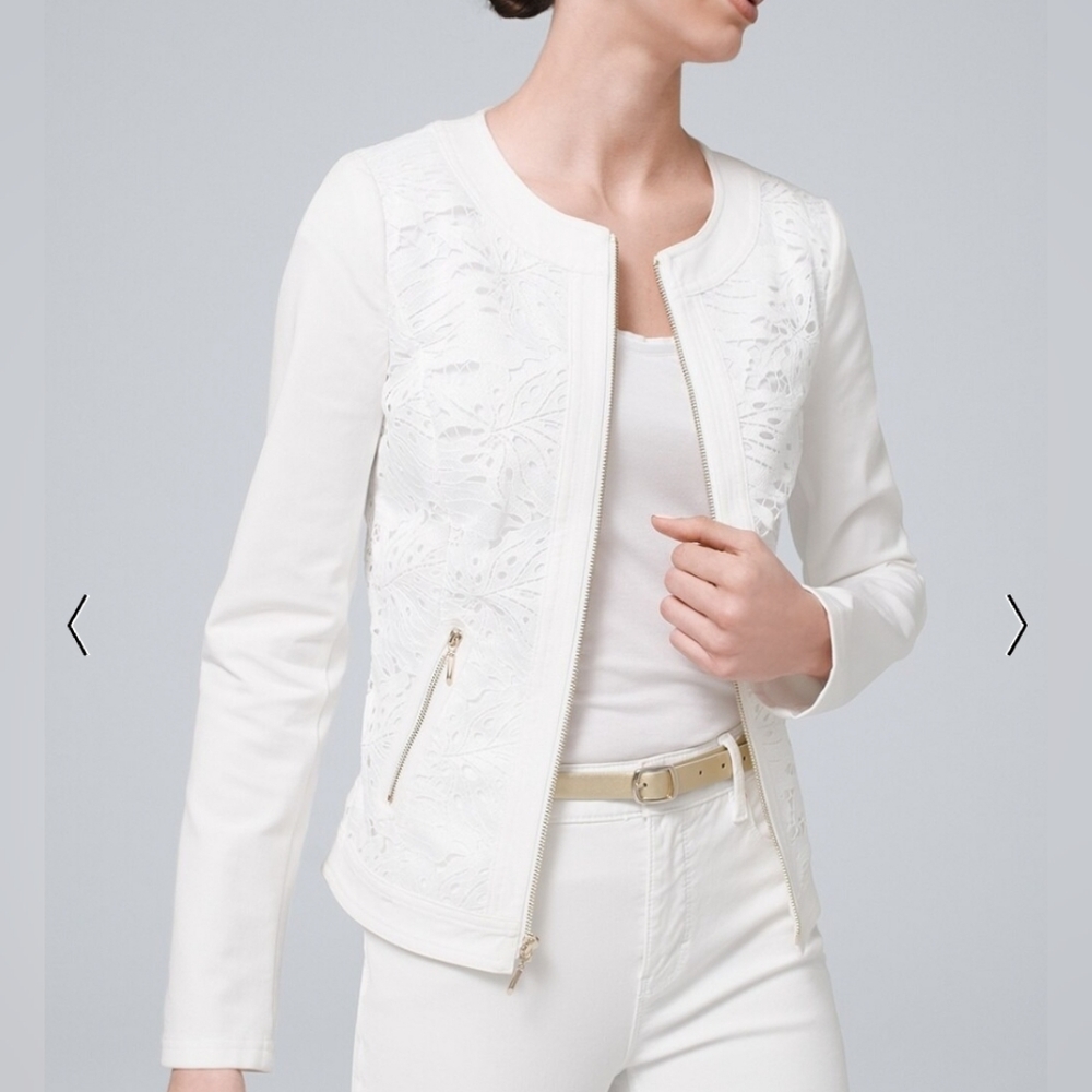 WHBM Lace Zip-Front Jacket